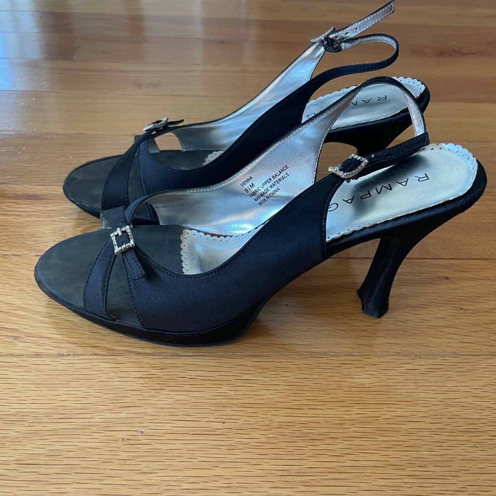 Rampage Black Slingback Heels